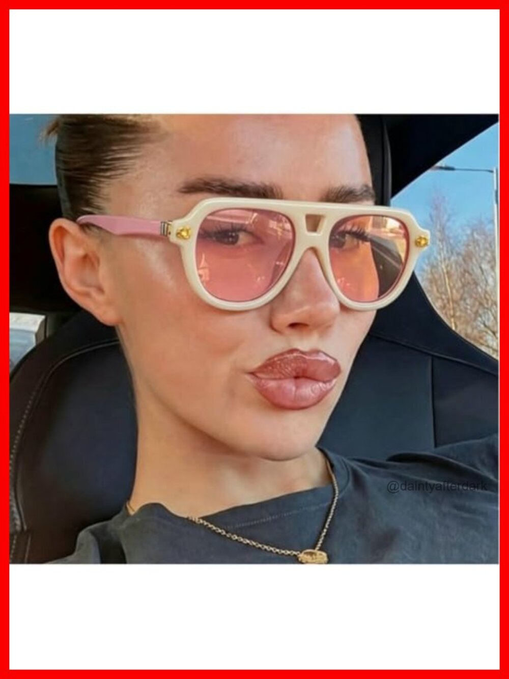 Retro Double Bridge Pilot Sunglasses with Gradient Clear Lens UV400 - Picture 3 of 6